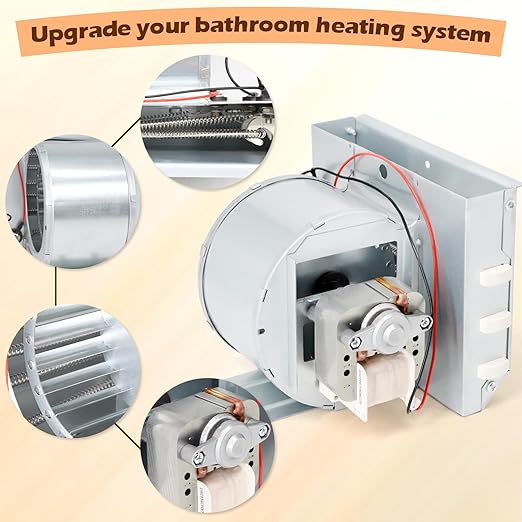 S97017648 Heater Motor Assembly Compatible with Broan Nutone 9965F, 605RP, 660RP, 665RF, 665RP, 665RSP, 9065-R02 Bathroom Fan Motor Replacement for Nu-Tone Heater
