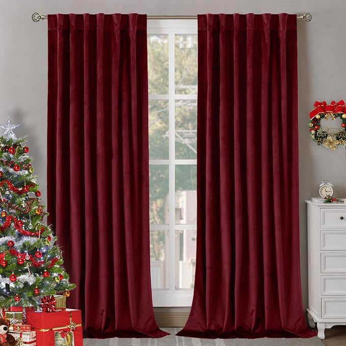 BGment Red Velvet Curtains 120 Inches Long by BGment
