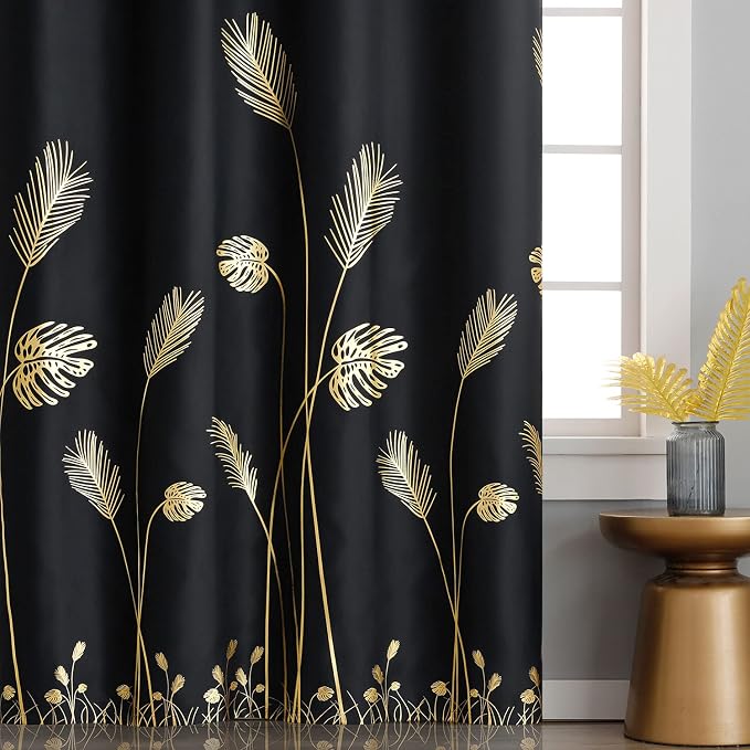 Black Blackout Curtain for Sliding Glass Door 80W x 84L Inch Thermal Insulated - Image 3
