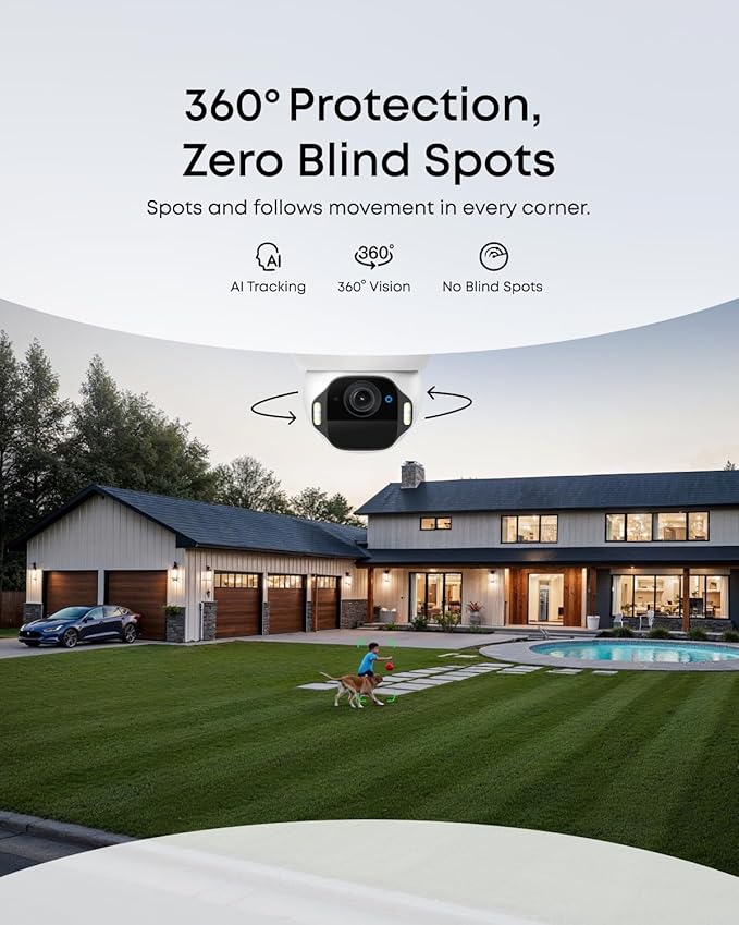 eufy Security SoloCam E42 4-Cam Kit (HomeBase S380), 4K Security Camera Wireless Outdoor, Solar Powered, AI Motion Tracking, Strobe Light, Pan & Tilt, Facial Recognition, Local Storage Up to 16 TB
