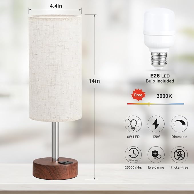 Dicoool Bedside Table Lamp for Bedroom - Image 5