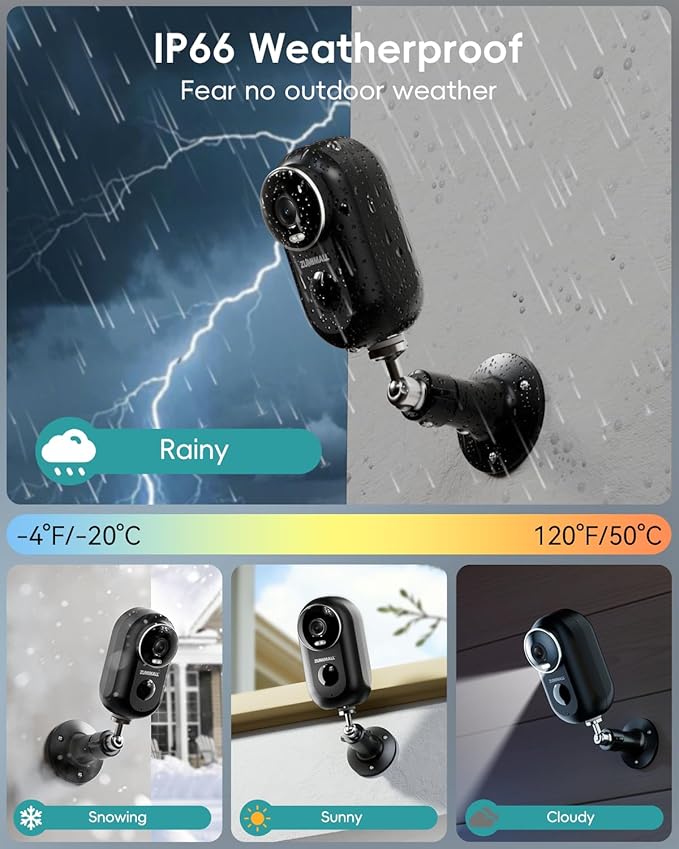 ZUMIMALL Solar Security Cameras Wireless Outdoor, 2K Outdoor Camera Wireless Solar Powered, 2.4G WiFi Battery Camera, 3MP Color Night Vision, Magnetic Mount,Siren,PIR/AI Analyse, IP66, Cloud, Alexa