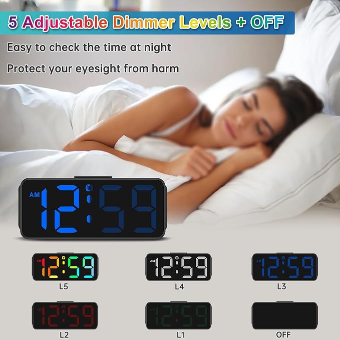 Peakeep Small Cute Digital Alarm Clock Plug-in - Image 4
