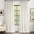 90 Inch Long Cream Velvet Curtains 2 Panels Super Soft Velvet Luxury Decorative by Unknown