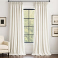 Cream Velvet Pinch Pleated Curtains 84 Inches Long by Unknown