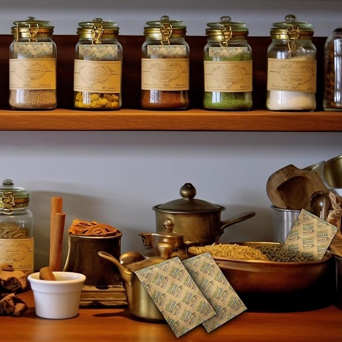 Wisesorb Size 67 62% Two-Way Humidity Control Packs for Storing 1 lb, 67 Gram 120 Pack Moisture Control Packets Individually Wrapped, Humidifier Packs for Storage Containers