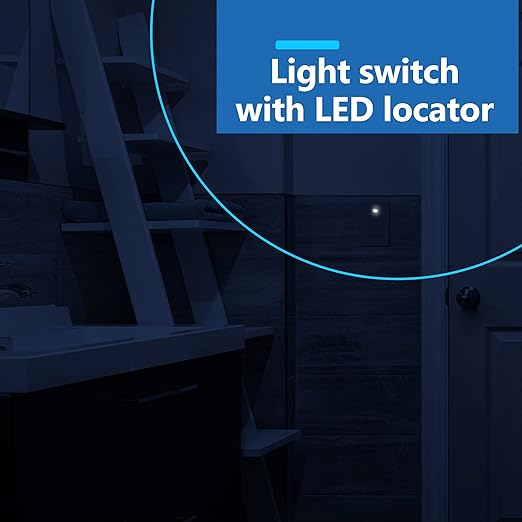 LIDER Minimalist Design Matte Finish Lighted Decorator Switch, Frameless Paddle Light Switch with Locator Light, Grounding Screw, 3-Way or Single Pole, 15A 120V, UL Listed, LS15-3W-I5P, Ivory, 5 Pack