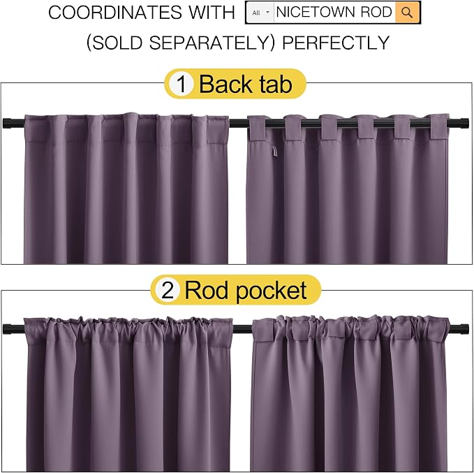 NICETOWN Blackout Curtain Panels Window Draperies - Image 3