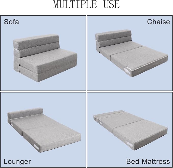 Folding Sleeper Chair Sofa Bed Lazy Couch - Image 4