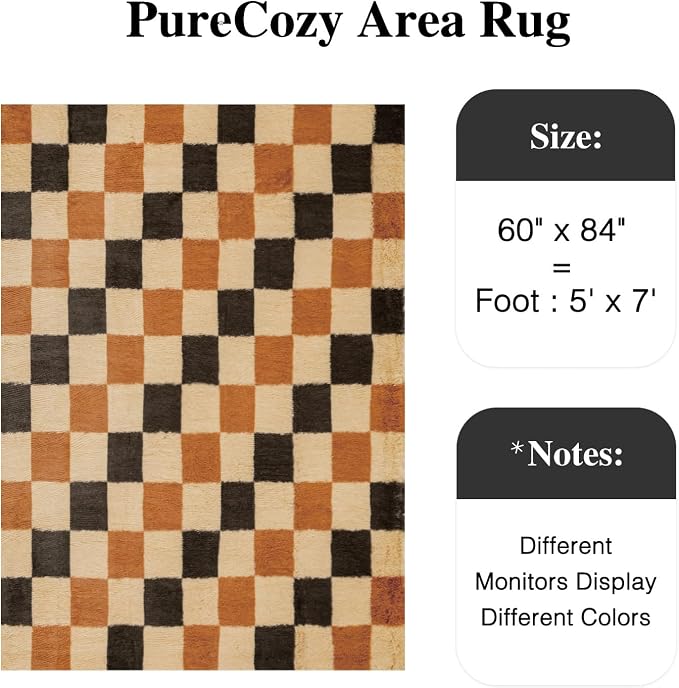 Soft Shag Rug 5x7 for Living Room High Pile Non-Slip Fluffy Carpet | Machine - Image 2