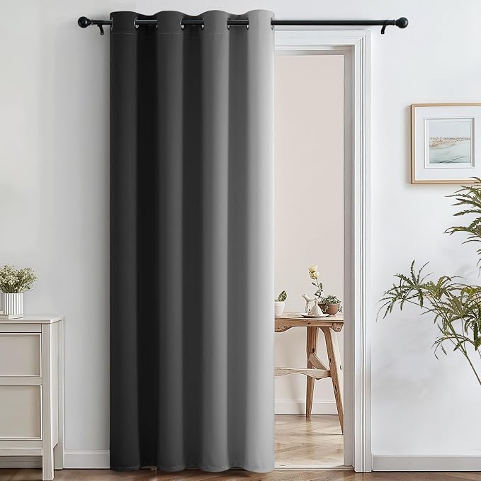 SimpleHome Black to White Ombre Room Darkening Curtains 84 inches, 1 Panel | by SimpleHome