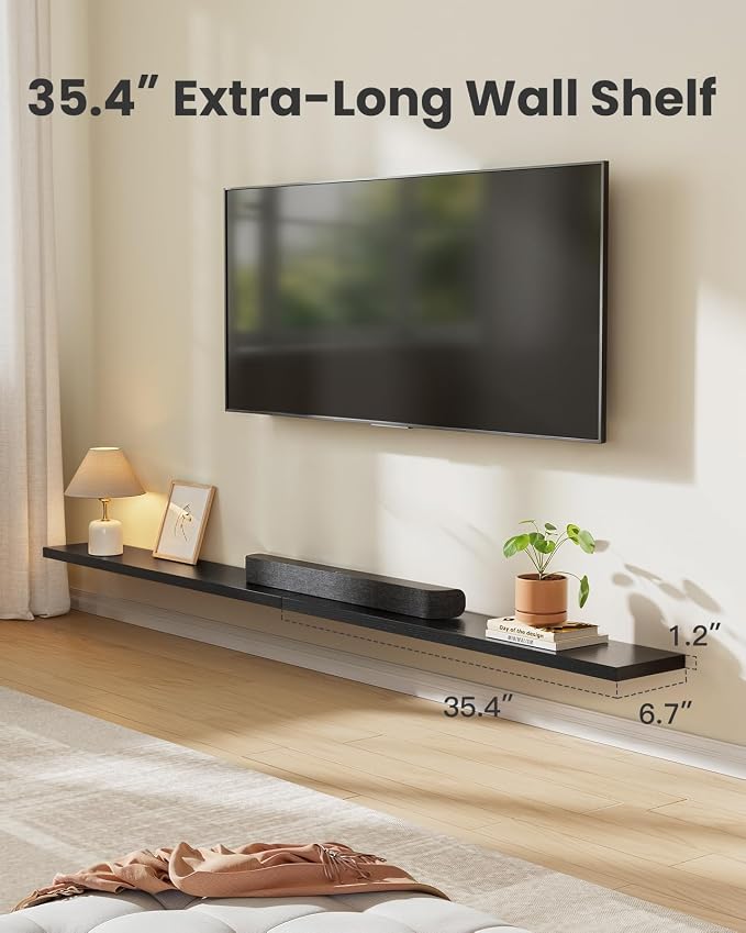 Amada 35.4" Floating Shelves for Wall Decor & Storage, Living Room, 22 lbs - Image 3