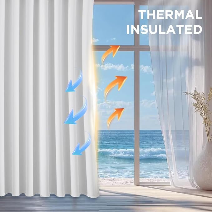 Joydeco Blackout Curtains 63 Inch Length 2 Panels Set, Thermal Insulated Long - Image 4