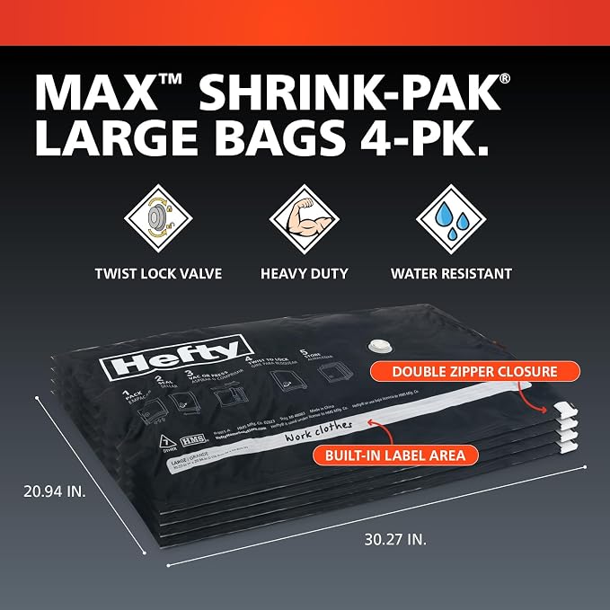 Hefty MAX Shrink-Pak Vacuum Seal Storage Bags - Image 4