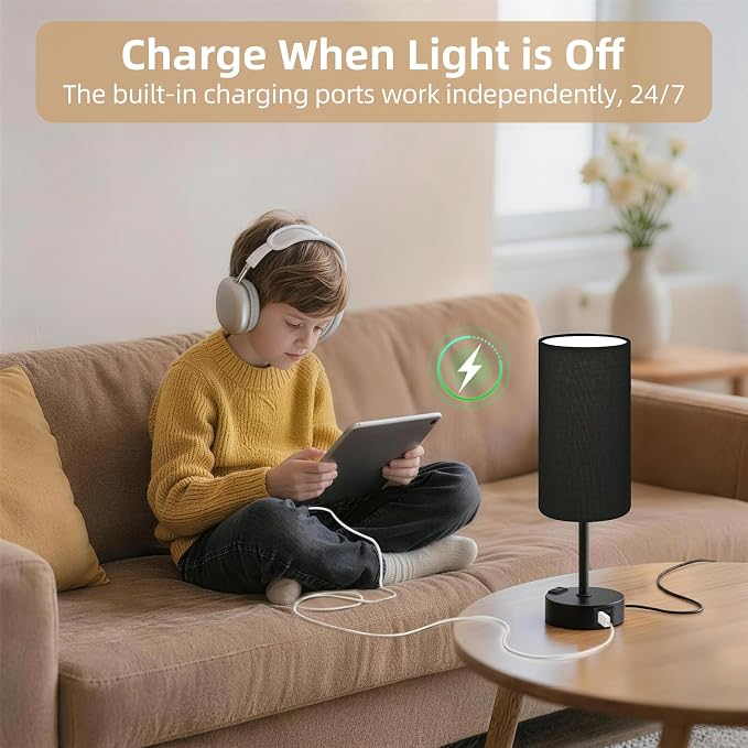 Table Lamp for Nightstand, High-Sensitivity Touch, 3-Level Dimmable Bedside Lamp - Image 6