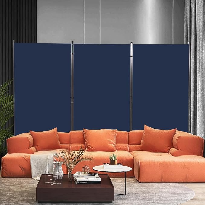 3 Panel Folding Room Divider, Sturdy Frame Freestanding Wall Divider | - Image 7