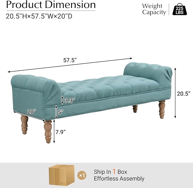 Christopher Knight Home Teaki Mid-Century Modern Upholstered Ottoman Bench - Image 2