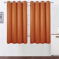 Orange Blackout Curtains 66 x 63 Inch Length/Set of 2 Curtain Panels/Thermal by Lemomo