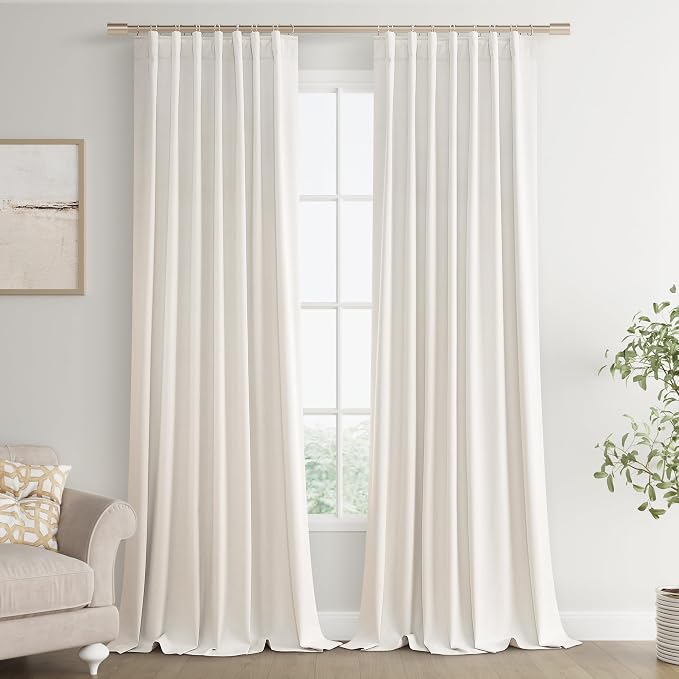 Joywell 100% Blackout Extra Long Linen Curtains 120 Inches Long - Image 9