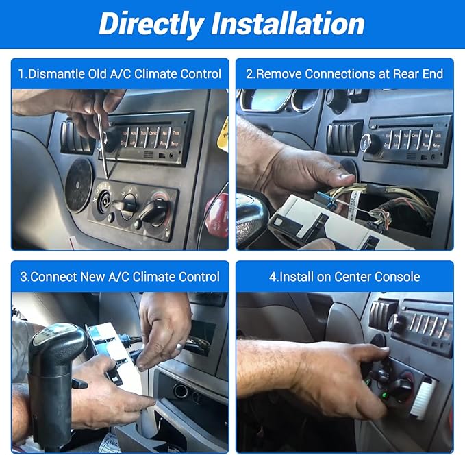 Q21-6012 AC Climate Control Module Compatible with Peterbilt 325 330 335 337 348 357 365 367 378 379 384 385 386 388 389 Trucks A/C Control Panel, Q216012 HVAC Air Temperature Controller Switch Unit