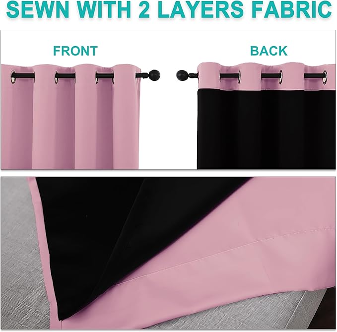 NICETOWN 100% Blackout Short Curtains - Image 5