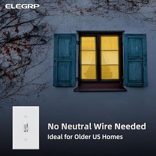 ELEGRP Digital Toggle Dimmer Switch for Dimmable LED, CFL and Incandescent Light Bulbs, Single Pole or 3-Way Toggle LED Dimmer Light Switch, Wall Plate Included, UL Listed, 10 Pack, White