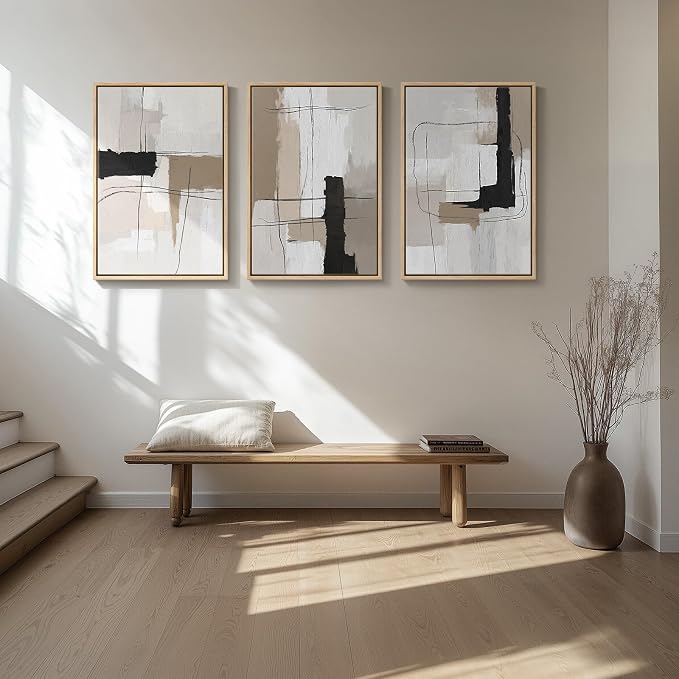 Large Framed Abstract Wall Art, 20x30 In, Canvas prints, wood frame, Minimalist - Image 2