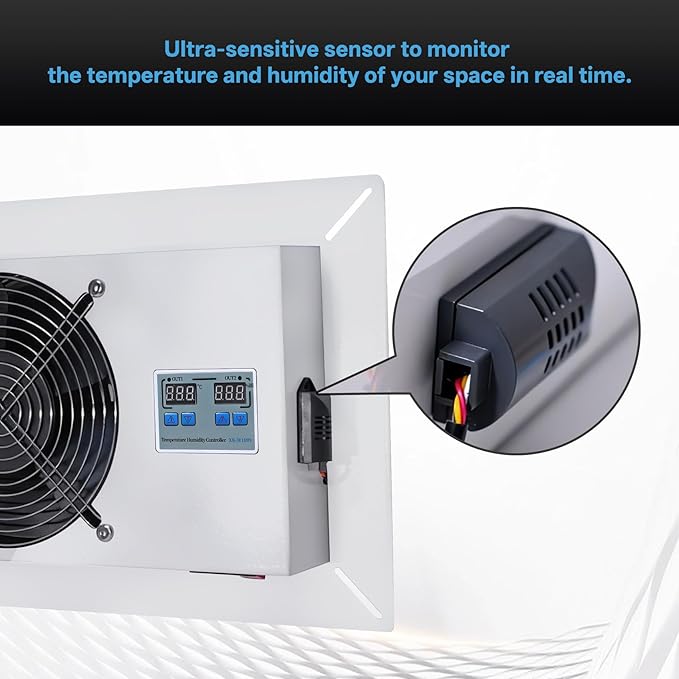 Pewoaoa 720 CFM Crawlspace Vent Fan, With Thermostat,Humidistat, Crawlspace Fans, For Moisture Reduction, Radon Mitigation, Freeze Protection, Ideal for Basement, Attic, Crawl Space Fan Vent(Air Out)