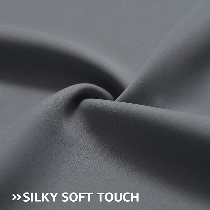COSVIYA Grommet Blackout Room Darkening Grey/Gray Curtains 72 inch Length | - Image 6