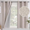 YoungsTex Linen Blackout Curtains 48 Inch Length, Short Bedroom Drapes | by YoungsTex