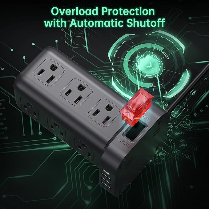 Extension Cord with Multiple Outlets, SMALLRT Power Tower, 15 FT Power Strip - Image 6