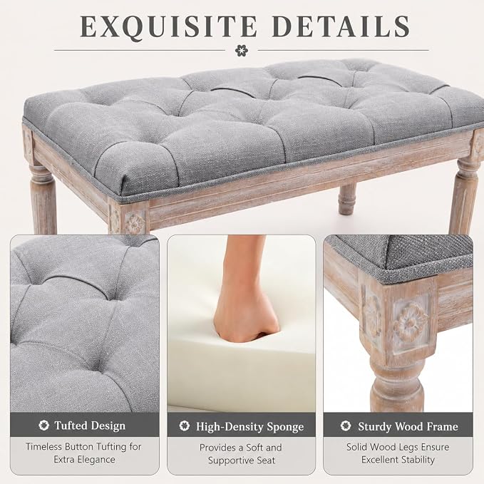 chairus Fabric Entryway Bench - Image 6