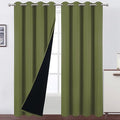 100% Blackout Curtains 52 x 84 Inch/Olive Green Curtains 2 Panels by Lemomo