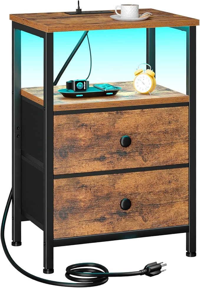 Night Stand, LED Nightstand by LOAKEKEL
