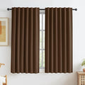 Cocoa Brown Linen Blackout Curtains Back Tab Rod Pocket Hook Belt Privacy by KEQIAOSUOCAI