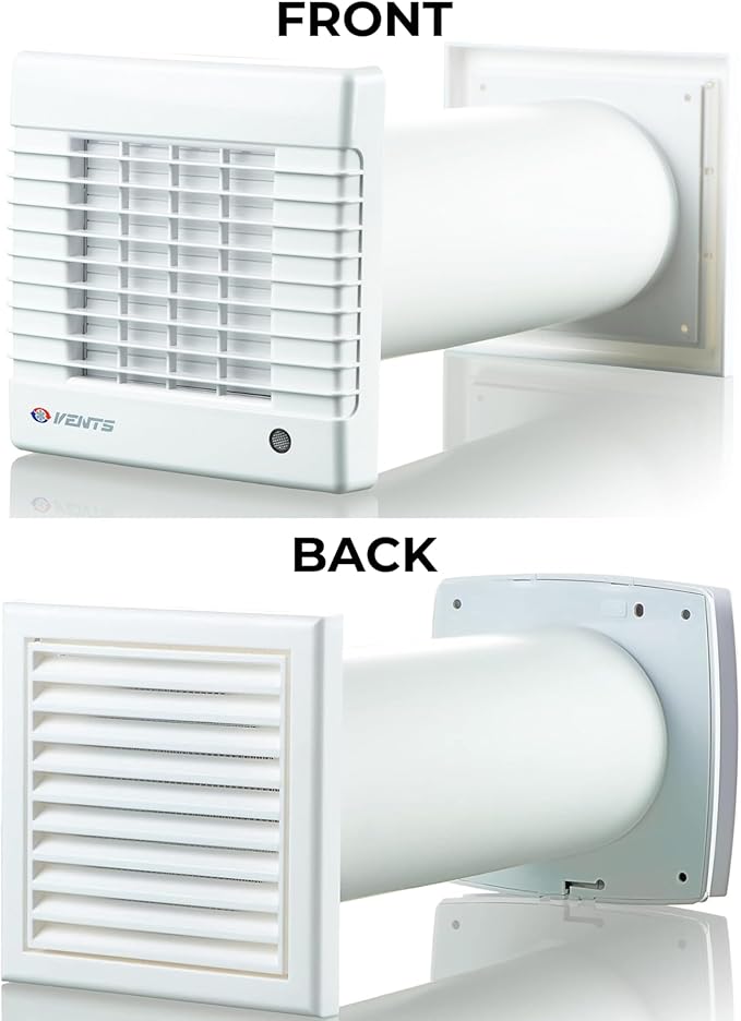VENTS-US GK 150 MA - Easy to Install 6" Through The Wall Exhaust Fan with 176 CFM - Built to Remove Moisture, Harmful Fumes, Vapors, Odors, Humidity, and Common Indoor Air Contaminants
