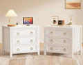 Huuger Paint Night Stand with Charger Station, 3 Drawer Nightstand Set of 2 | by Huuger