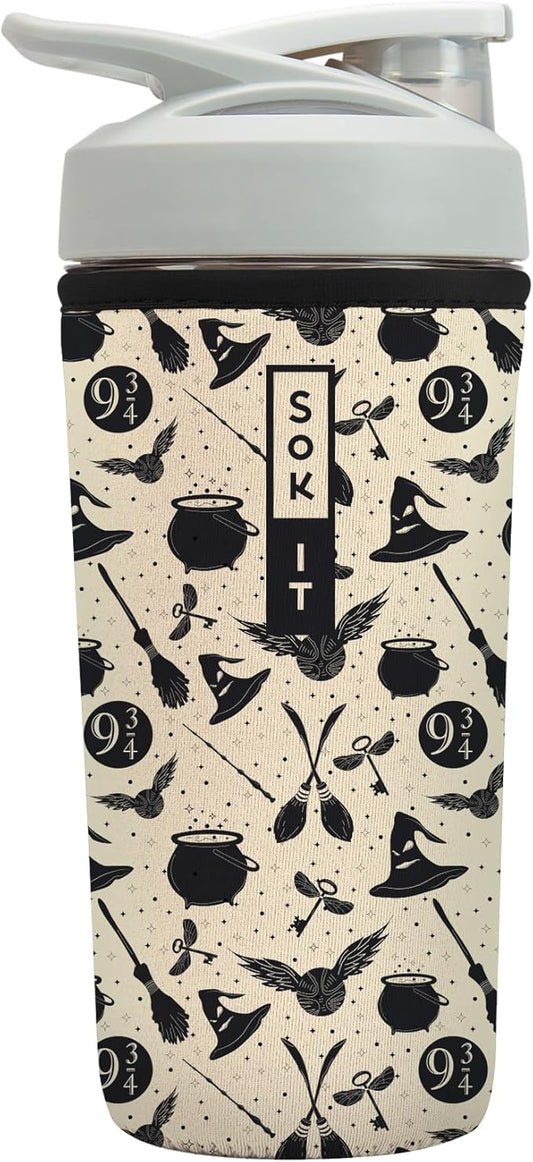 Sok It BotlSok Protein Blender Shaker Bottle Sleeve Insulated Neoprene Cover (Wizard's Walk, Fits 28oz Blender)