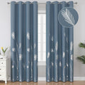 Stone Blue Blackout Curtains & Drapes 102 Inch Length 2 Panels Set by ESTELARTEXTILER