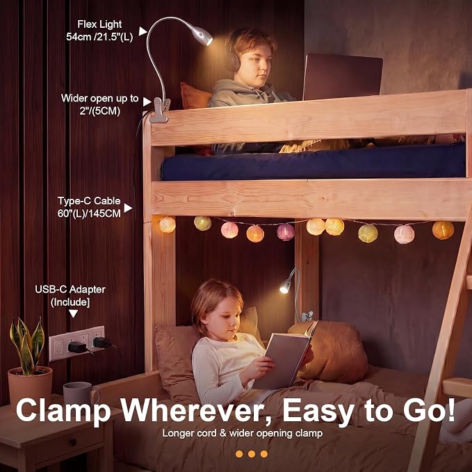 1 Pcs LED Clip on Reading Light - Image 8