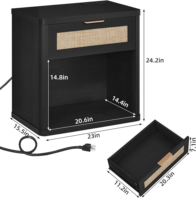 LEYAOYAO Rattan 23" Nightstands - Image 2