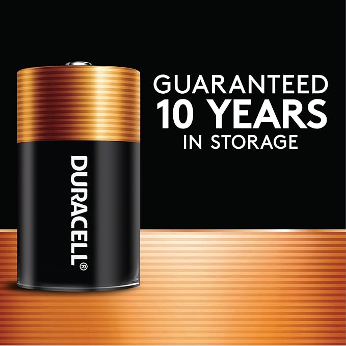 Duracell Coppertop C Batteries, 2 Count Pack, C Battery with Long-lasting Power, All-Purpose Alkaline C Battery for Household and Office Devices