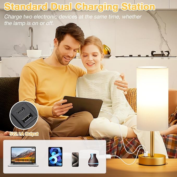 Dicoool Bedside Table Lamp for Bedroom - Image 4