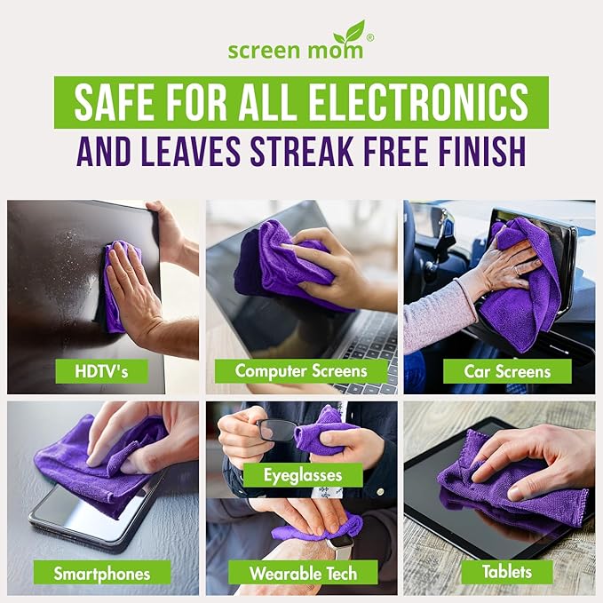 Screen Mom Screen Cleaner Refill with Dispensing Tap, 1-Gallon for Screen Cleaner Spray and Wipe for TV, Computer, Phone, iPad, Car Screen Cleaning Kit Electronic Cleaner Spray