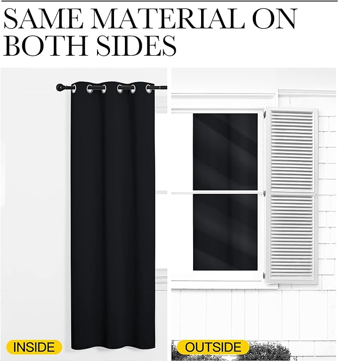 NICETOWN Bedroom Blackout Curtains Panels, 1 Pair, 55 inches by 92 Inch - Image 5