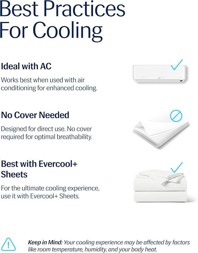 REST® Evercool® Cooling Comforter, King/Cali King, Blanket for Hot Sleepers, All Season Bedding to Keep Cool for Night Sweats, Breathable Lightweight Duvet, 106x90 Inches, Arctic White