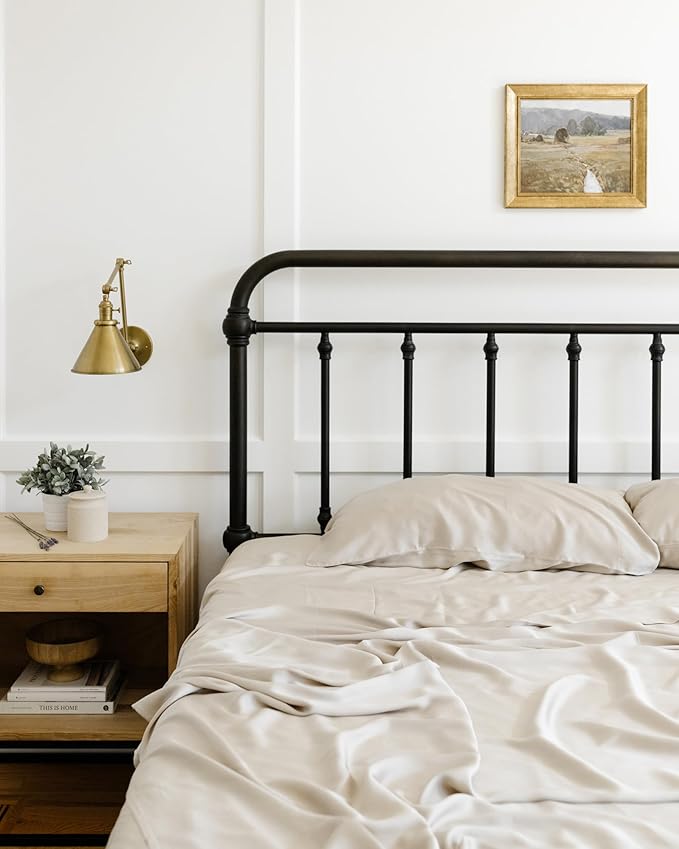 Cozy Earth Luxury Bed Sheet Set - 100% Viscose from Bamboo Fabric, Ultra-Soft & Breathable, Fits Regular & Deep Pocket Mattresses up to 20" - 4 Pieces King Sheet Set Driftwood