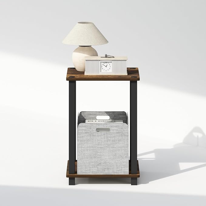 Furinno Simplistic Night Stand, 2-Tier Small Nightstand - Image 4