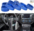 Kujunpao Radio Fan Climate Auto Menu Knob Control Button Trim Center Console Knob Cover Decor Fit for 2014-2018 Chevy Silverado & GMC Sierra Accessories 8pcs(Blue)