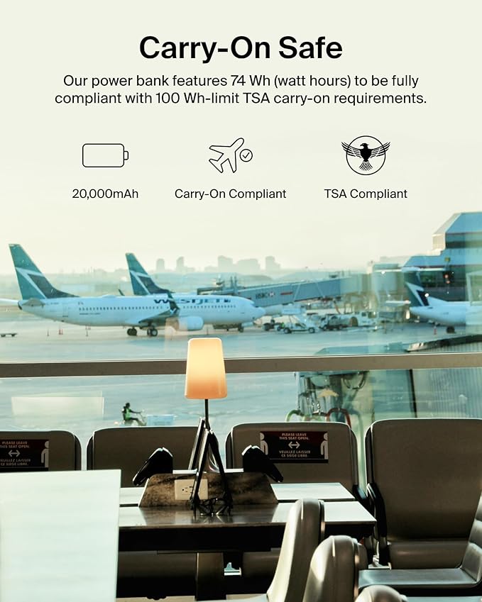 Belkin Portable Charger, USB-C Power Bank 20,000mAh w/ 2X USB-C Ports & 1x A Port, Digital Battery Display, 20W Charging for iPhone 17, Air, Pro, Samsung Galaxy S25, Pixel 10, iPad, & More - Black